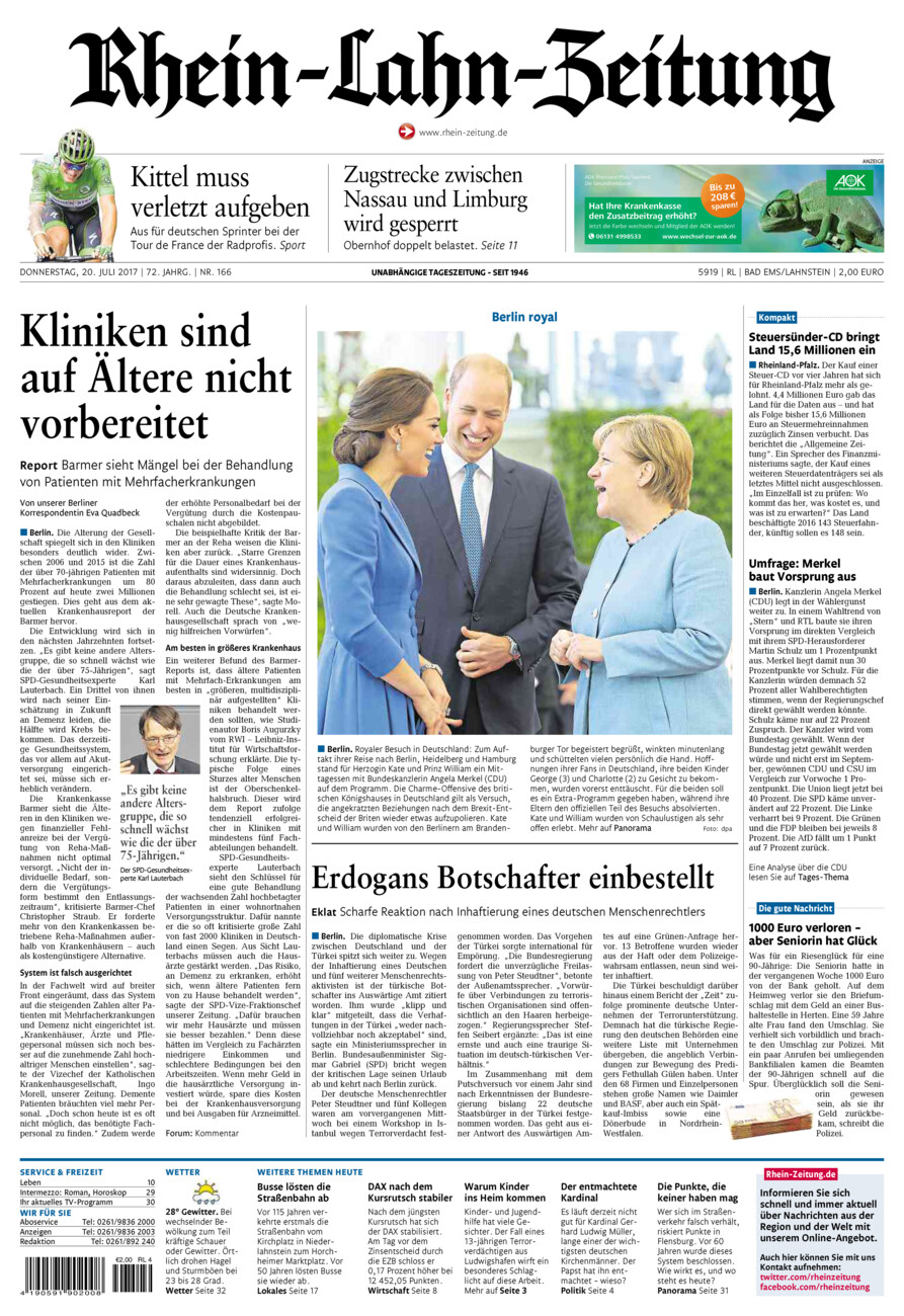 Rhein-Lahn-Zeitung vom Donnerstag, 20.07.2017