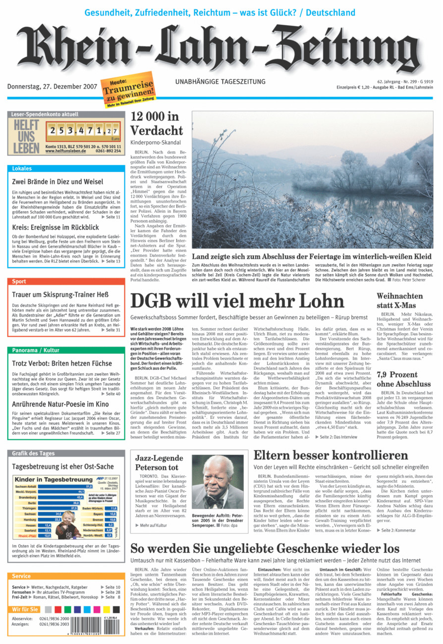 Rhein-Lahn-Zeitung vom Donnerstag, 27.12.2007