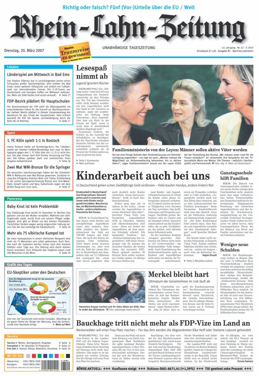 Rhein-Lahn-Zeitung vom Dienstag, 20.03.2007