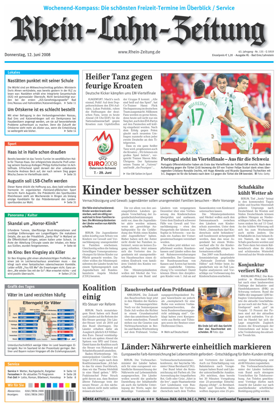 Rhein-Lahn-Zeitung vom Donnerstag, 12.06.2008