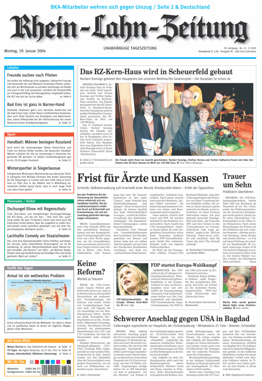 Rhein-Lahn-Zeitung vom Montag, 19.01.2004