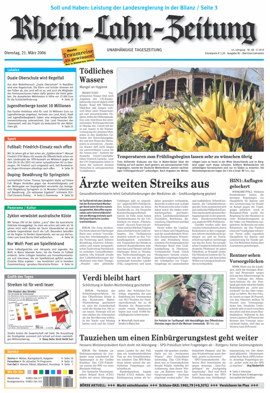 Rhein-Lahn-Zeitung vom Dienstag, 21.03.2006