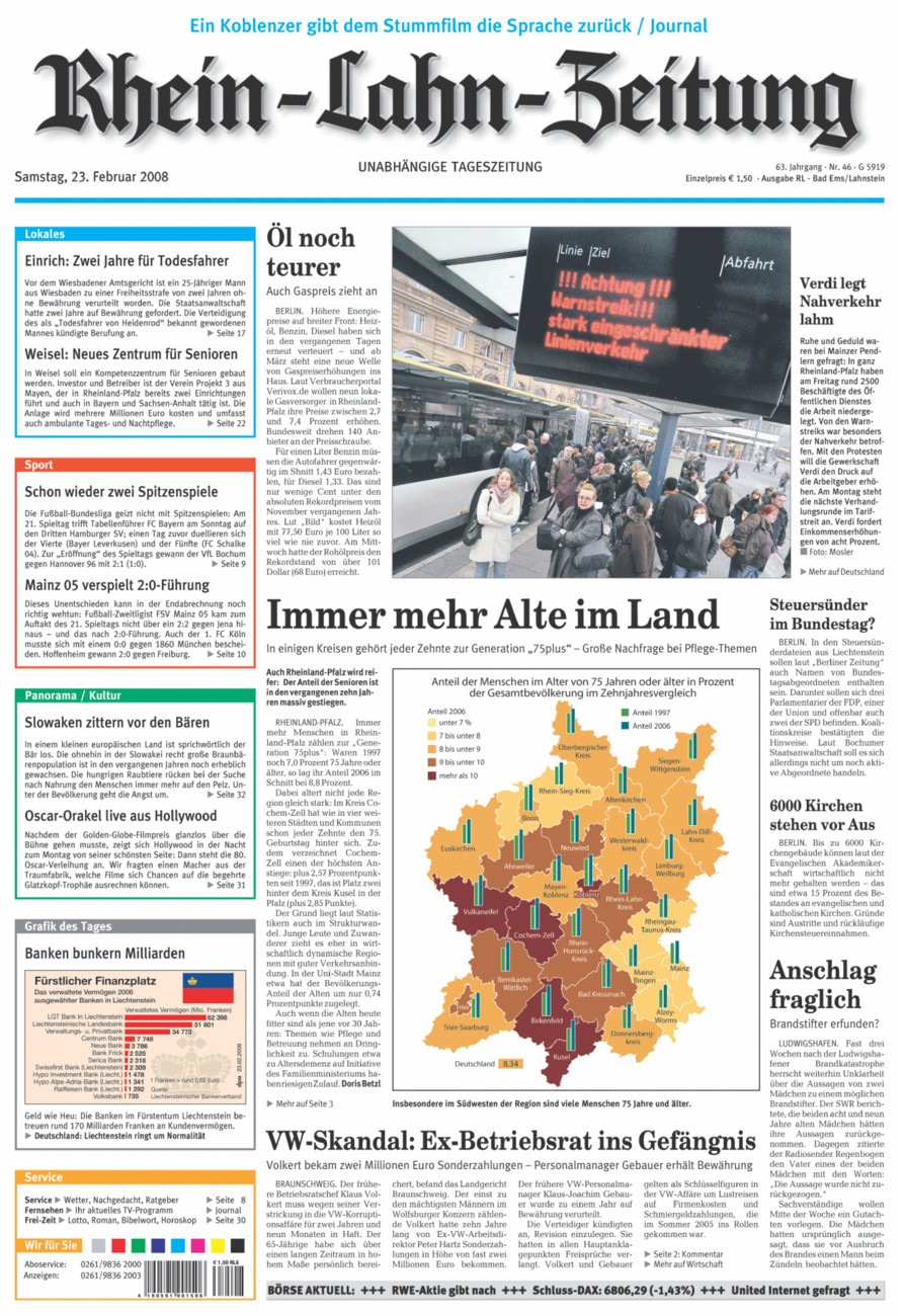 Rhein-Lahn-Zeitung vom Samstag, 23.02.2008