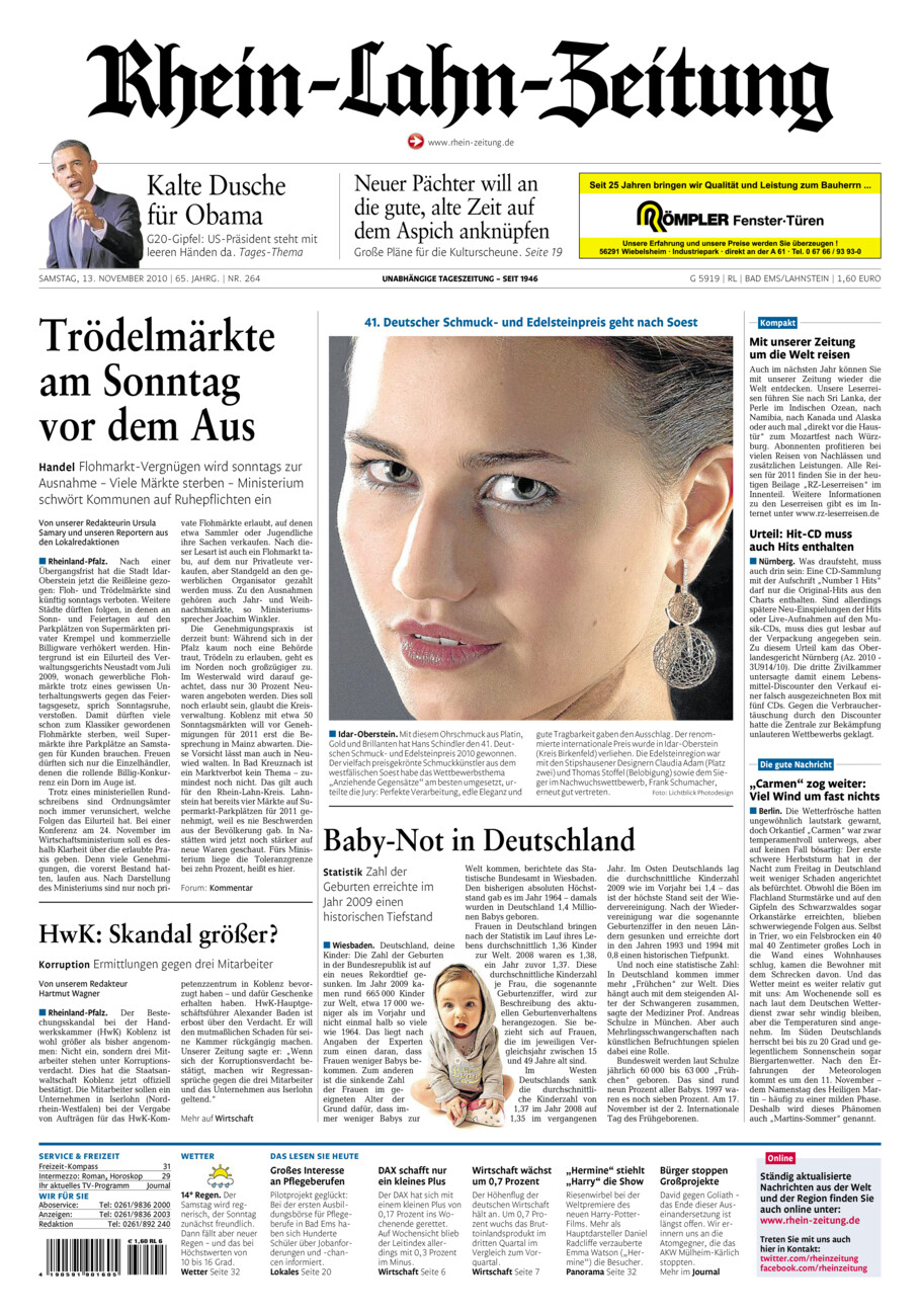 Rhein-Lahn-Zeitung vom Samstag, 13.11.2010