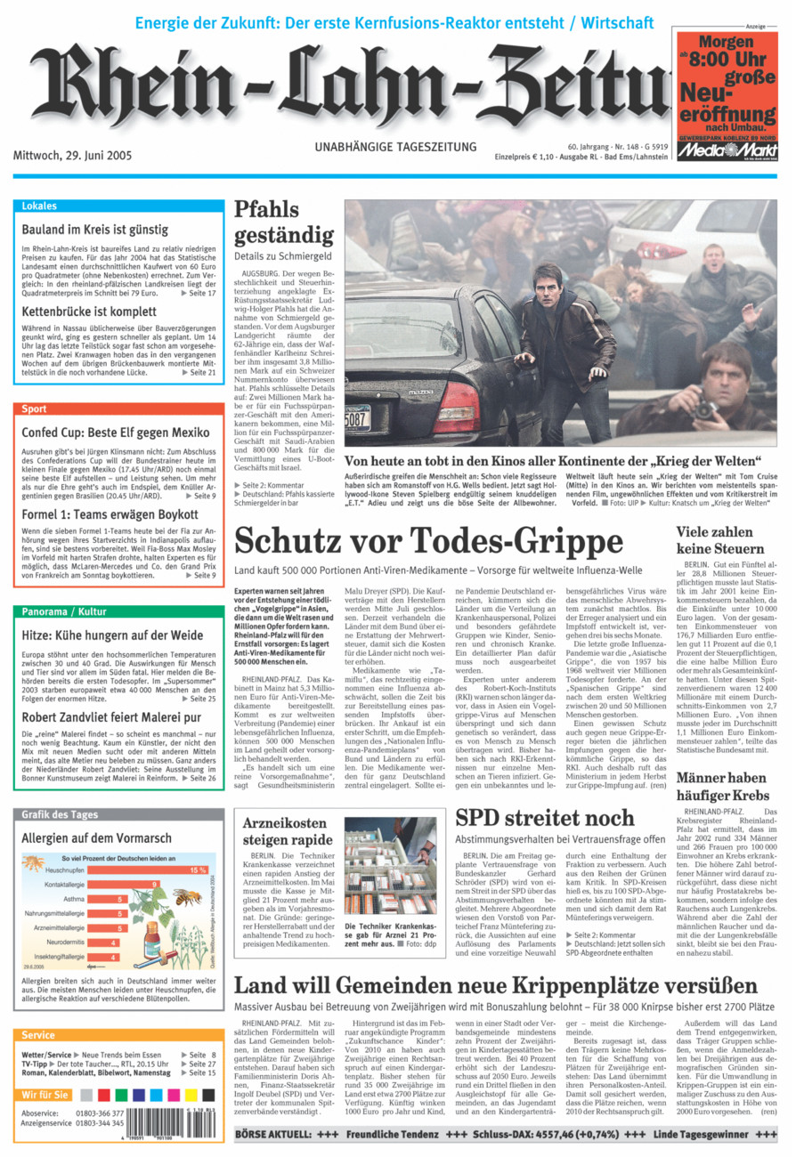 Rhein-Lahn-Zeitung vom Mittwoch, 29.06.2005