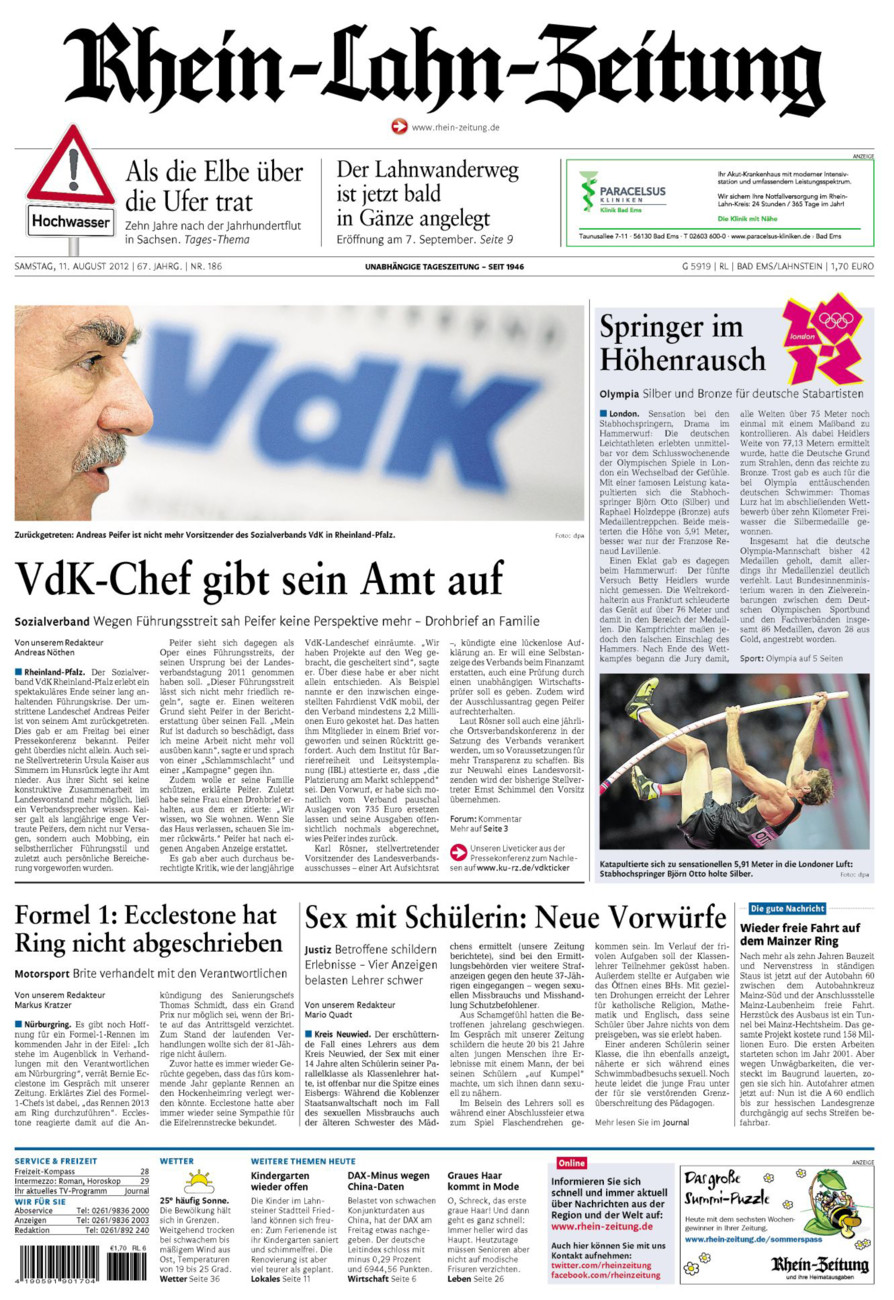 Rhein-Lahn-Zeitung vom Samstag, 11.08.2012