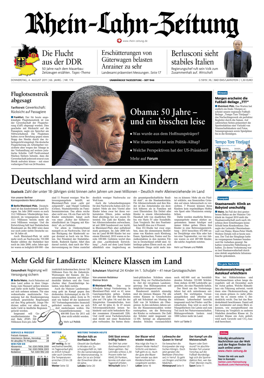 Rhein-Lahn-Zeitung vom Donnerstag, 04.08.2011
