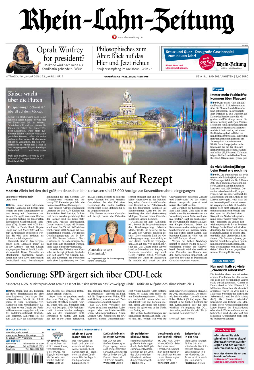 Rhein-Lahn-Zeitung vom Mittwoch, 10.01.2018