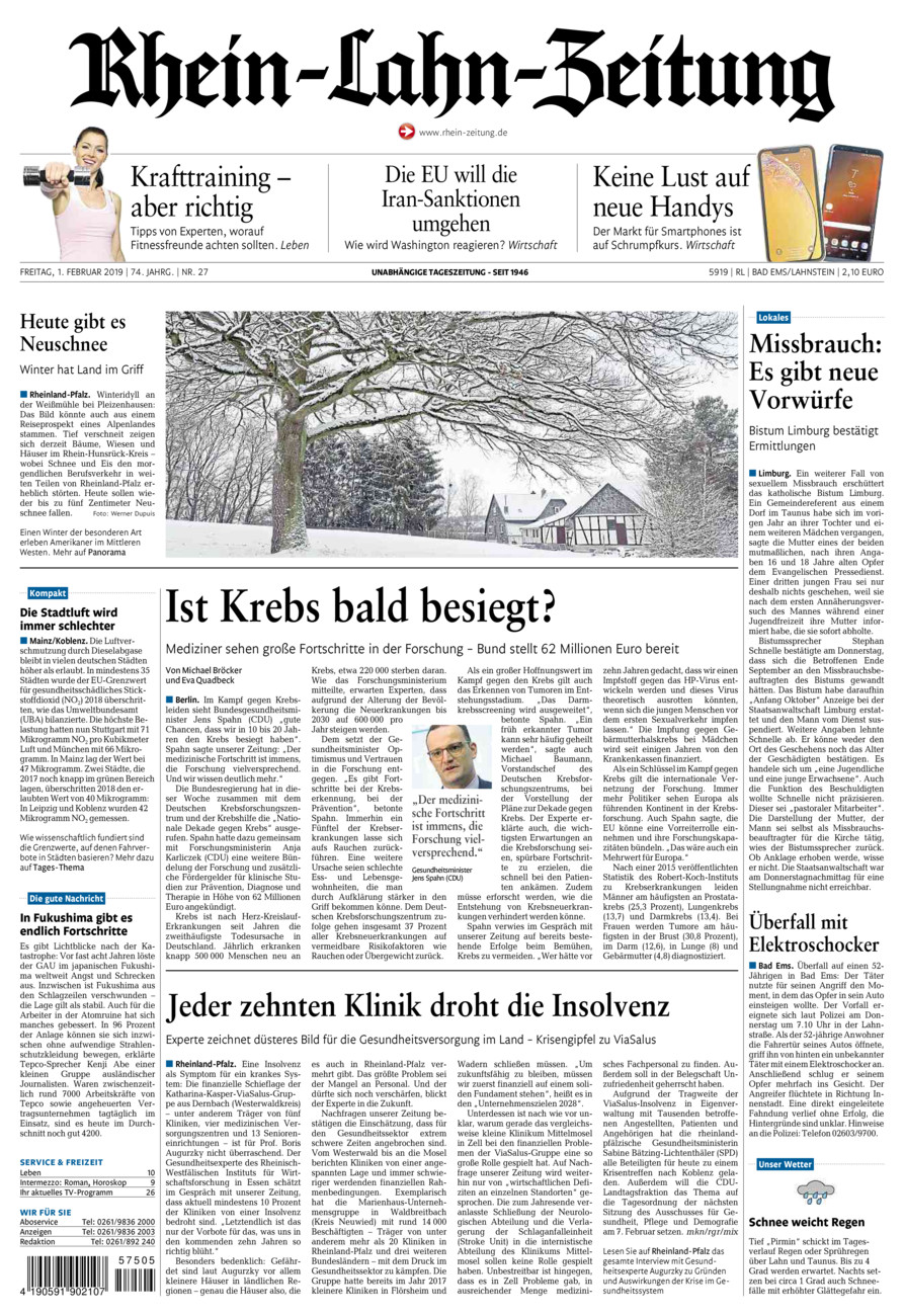 Rhein-Lahn-Zeitung vom Freitag, 01.02.2019