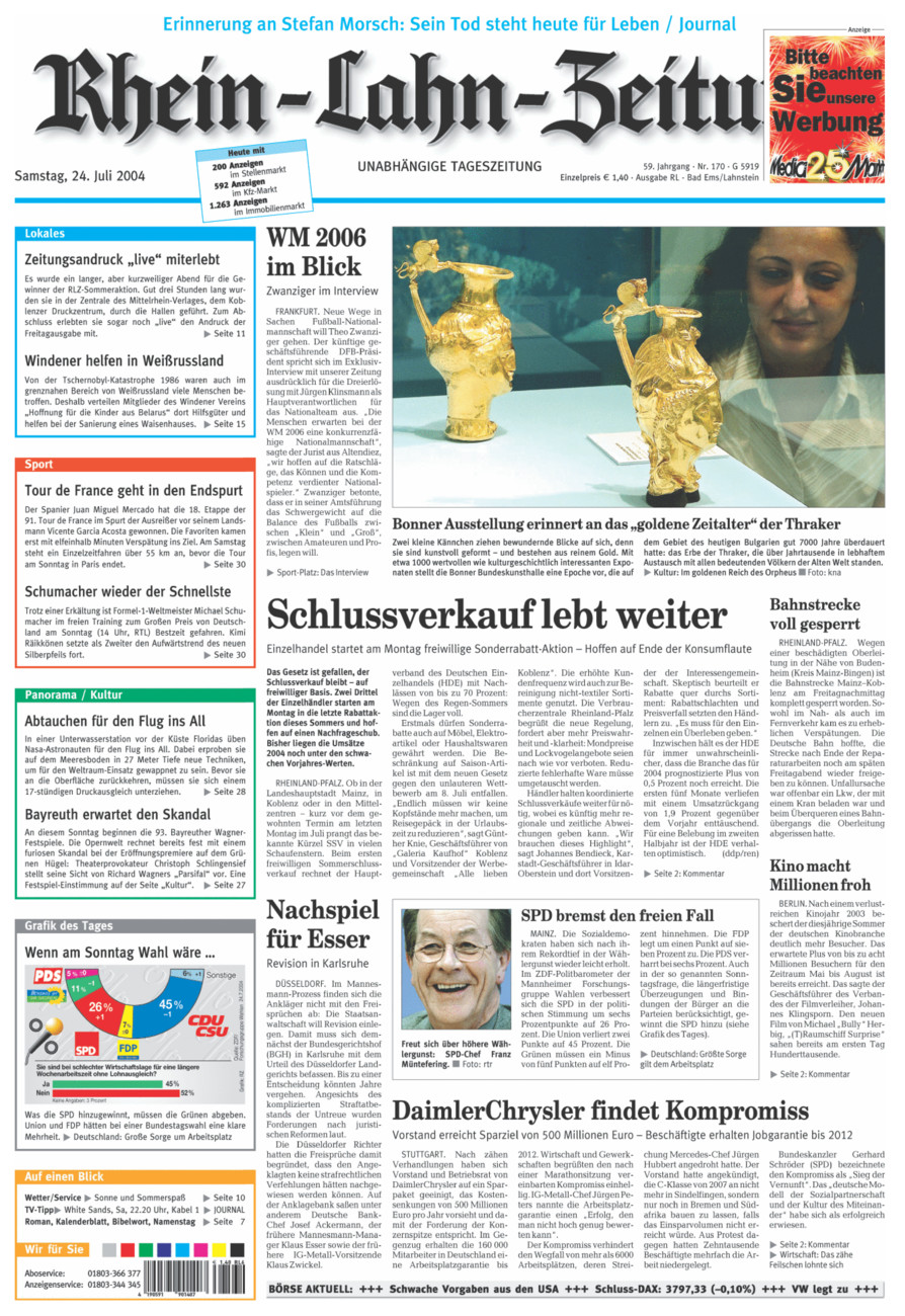 Rhein-Lahn-Zeitung vom Samstag, 24.07.2004