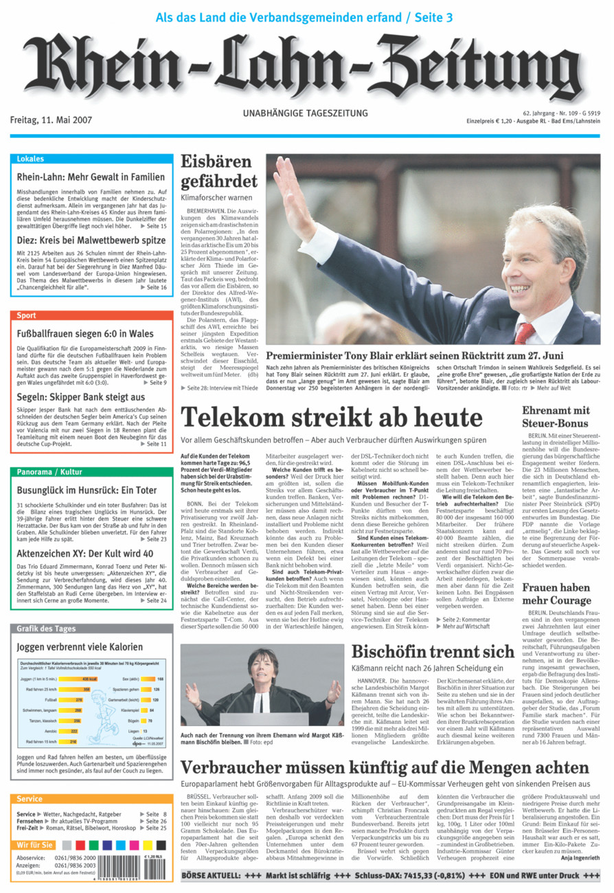 Rhein-Lahn-Zeitung vom Freitag, 11.05.2007