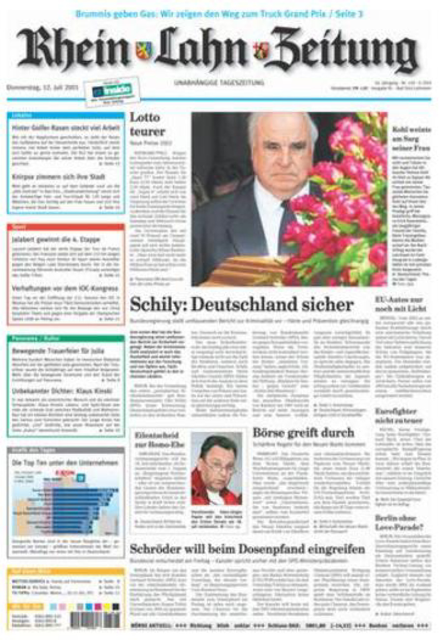 Rhein-Lahn-Zeitung vom Donnerstag, 12.07.2001