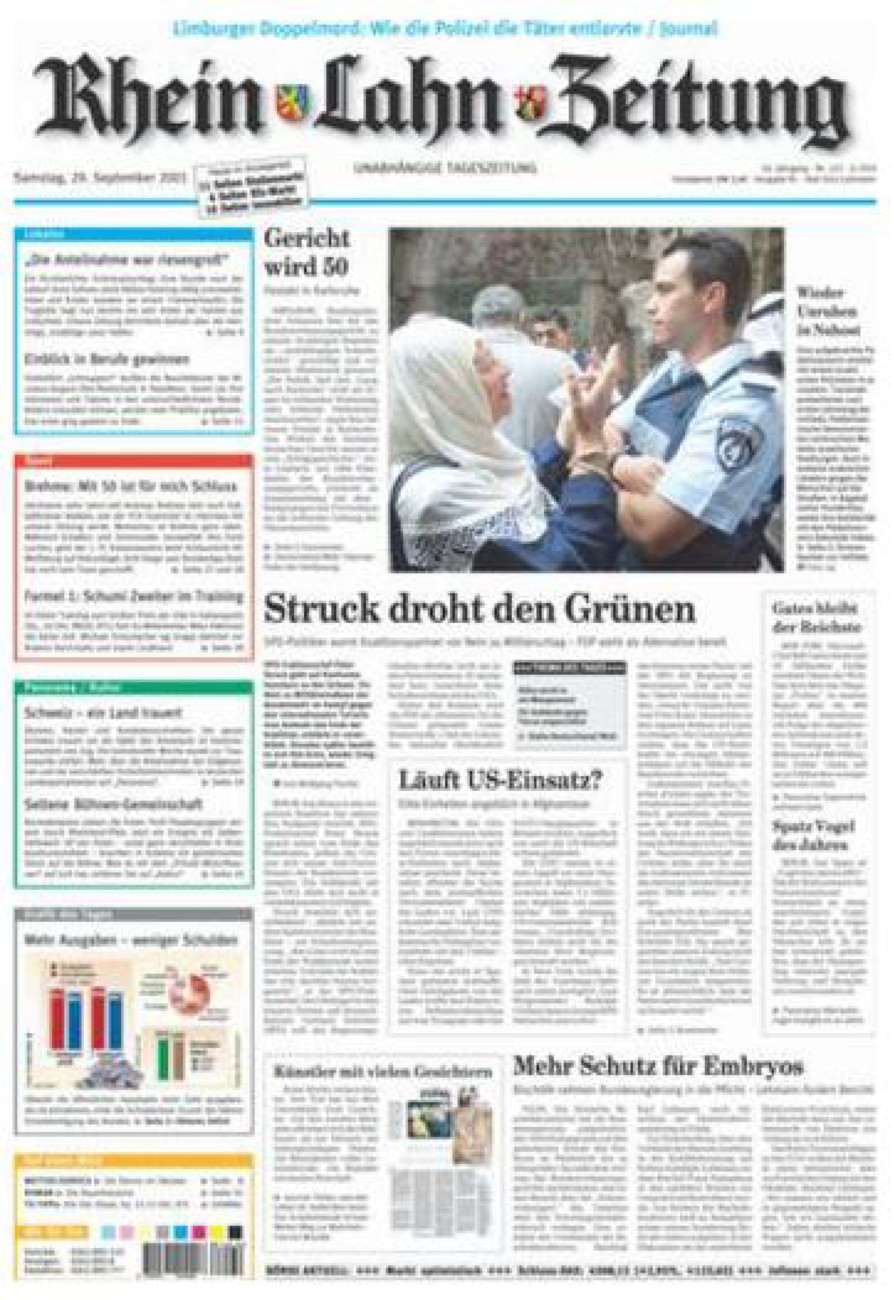 Rhein-Lahn-Zeitung vom Samstag, 29.09.2001