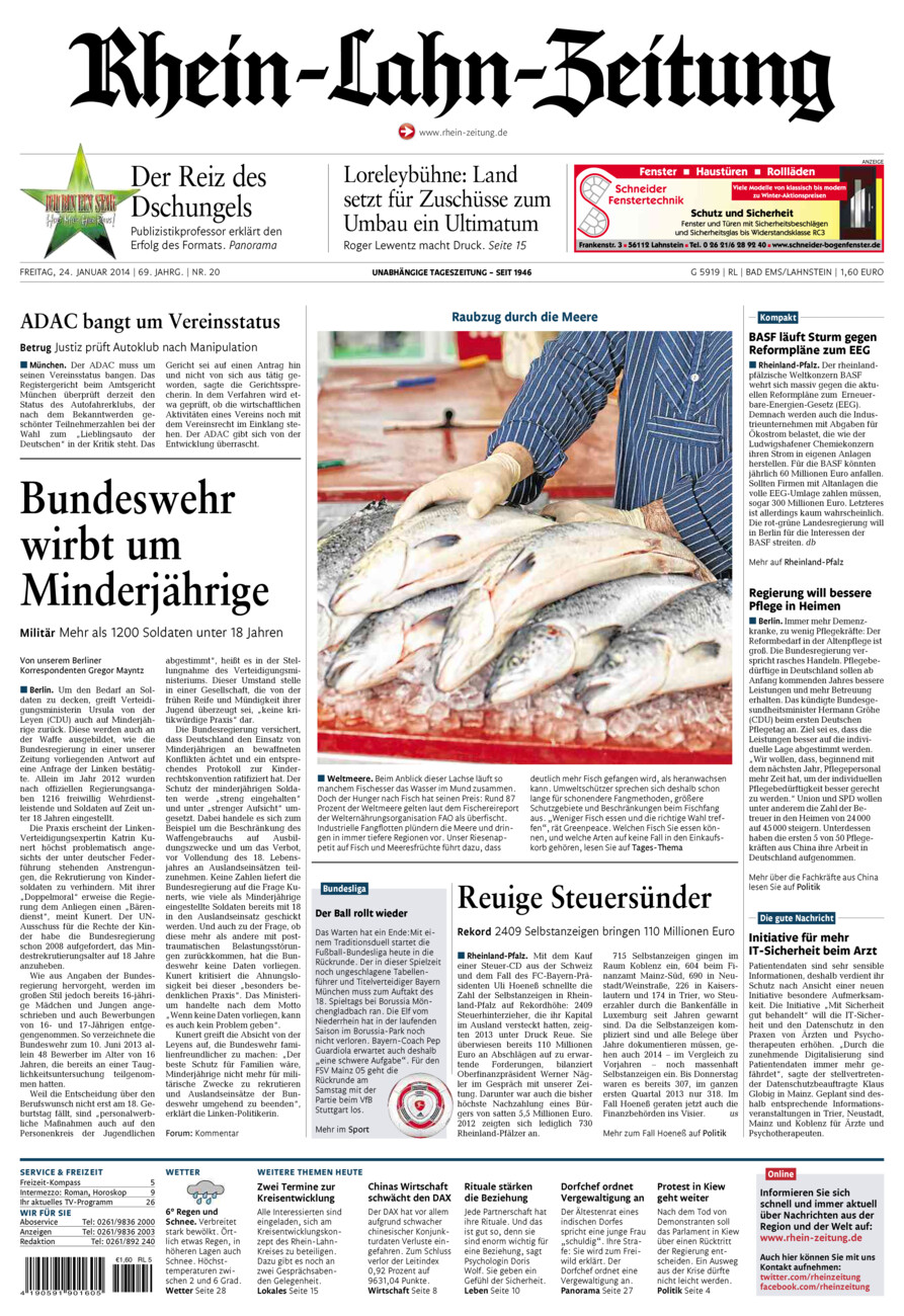 Rhein-Lahn-Zeitung vom Freitag, 24.01.2014