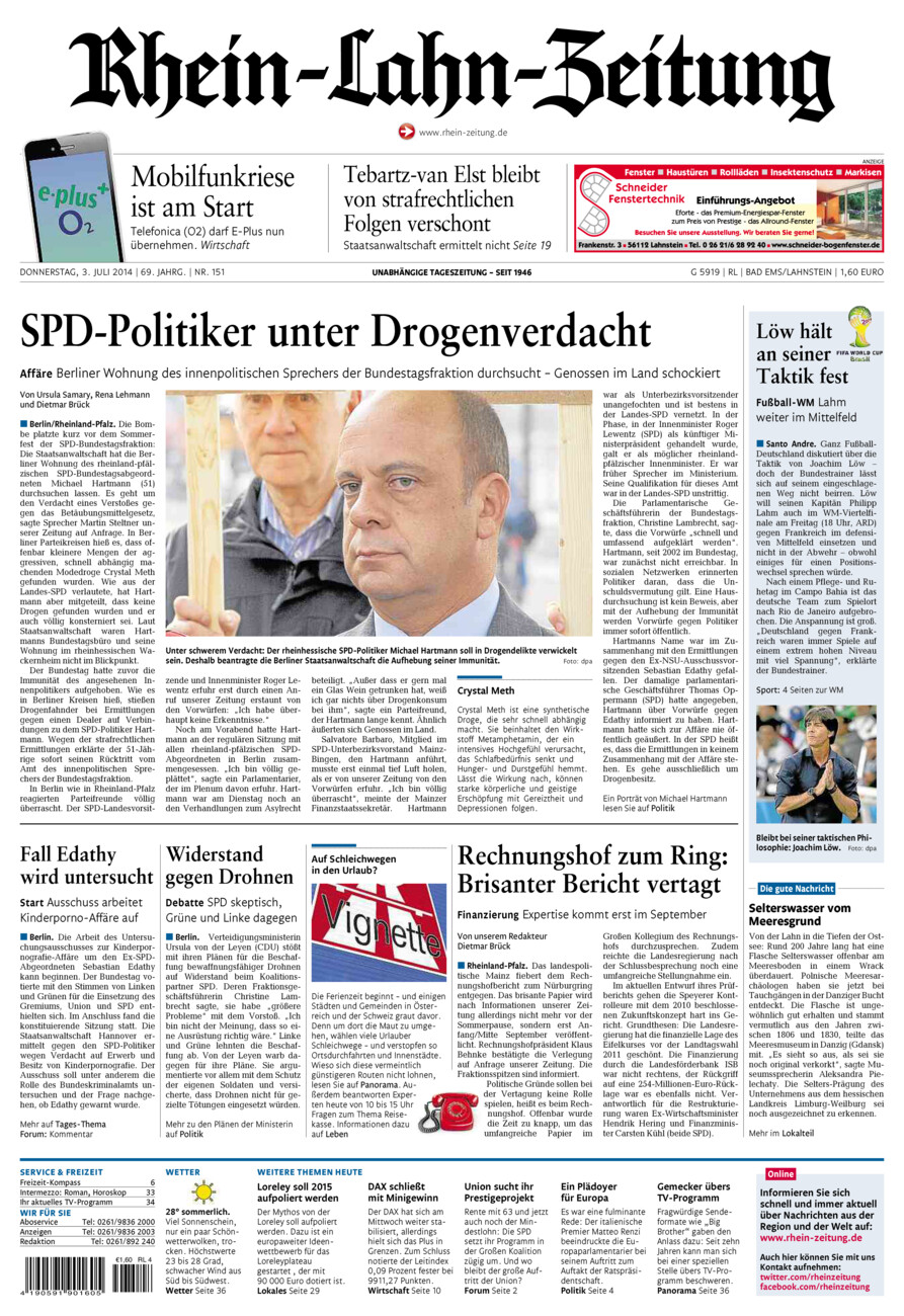 Rhein-Lahn-Zeitung vom Donnerstag, 03.07.2014