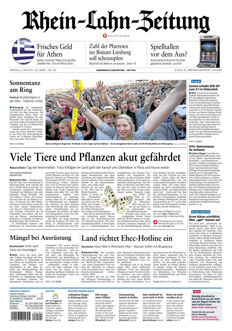 Rhein-Lahn-Zeitung vom Samstag, 04.06.2011