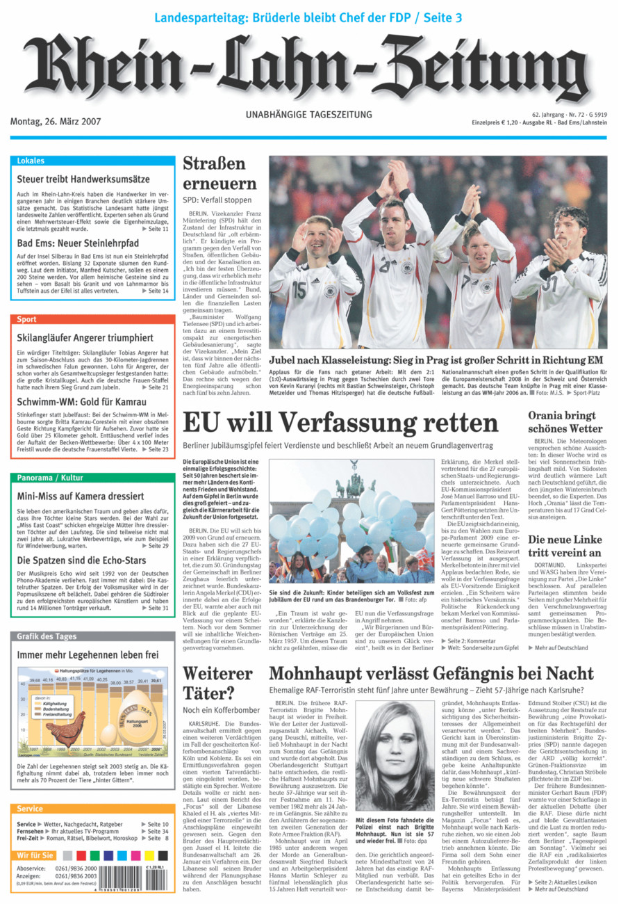 Rhein-Lahn-Zeitung vom Montag, 26.03.2007