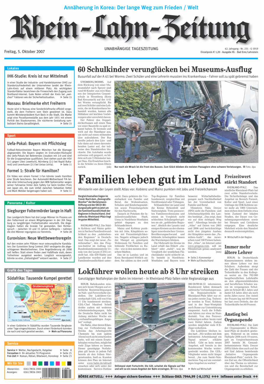 Rhein-Lahn-Zeitung vom Freitag, 05.10.2007