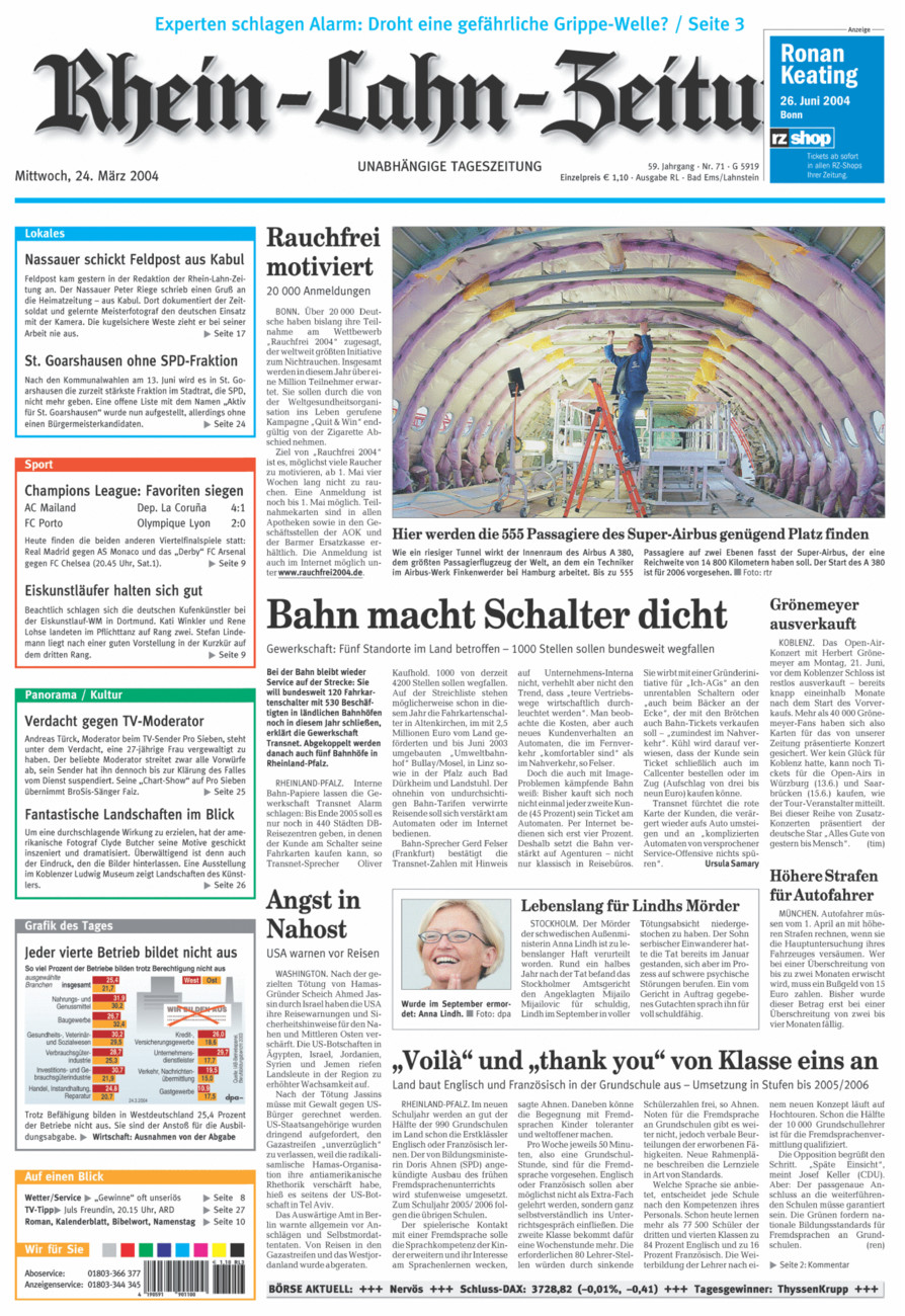 Rhein-Lahn-Zeitung vom Mittwoch, 24.03.2004