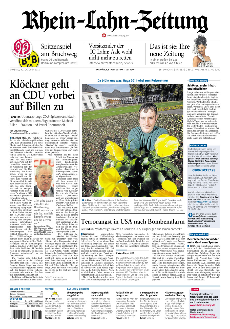 Rhein-Lahn-Zeitung vom Samstag, 30.10.2010