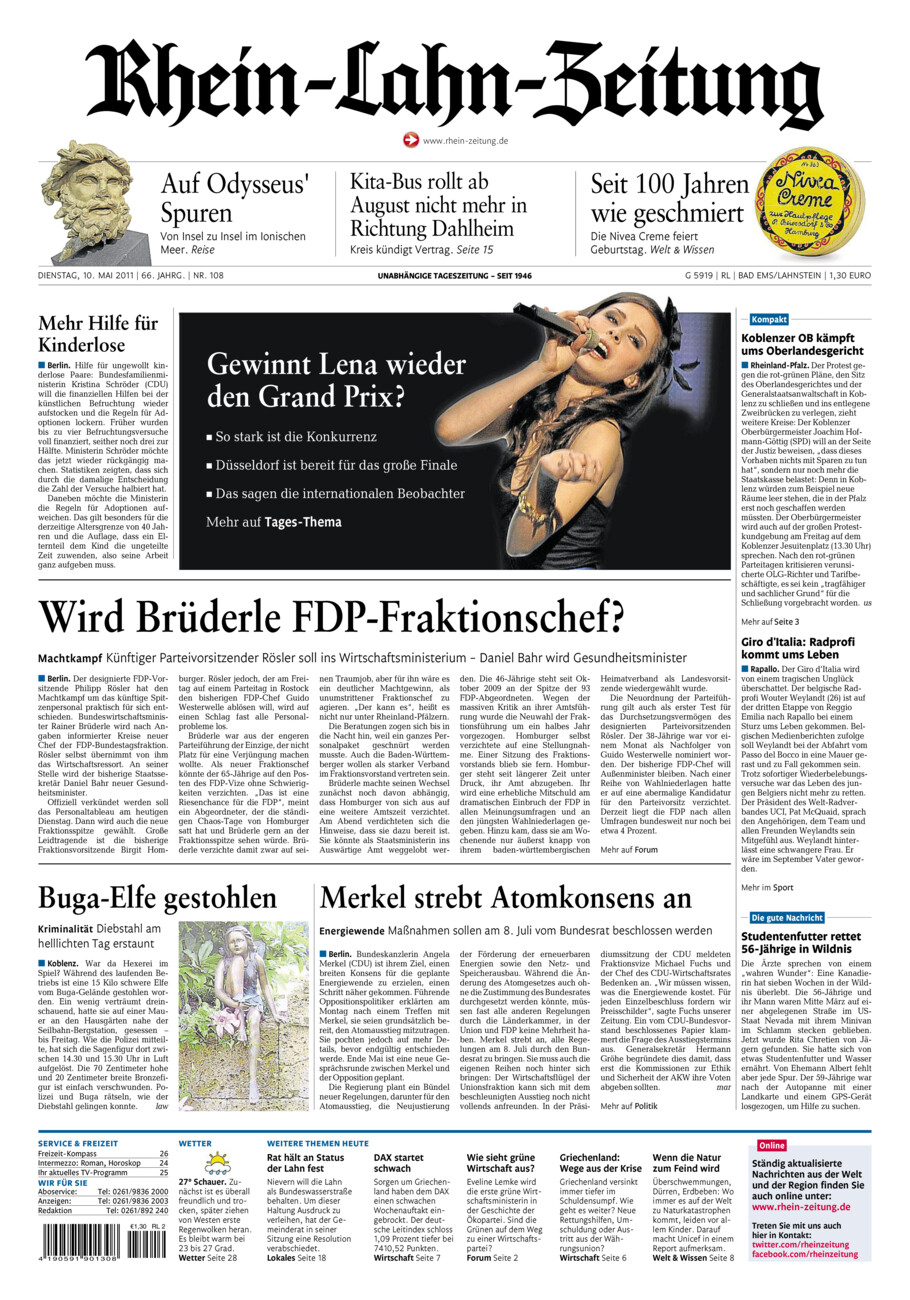 Rhein-Lahn-Zeitung vom Dienstag, 10.05.2011