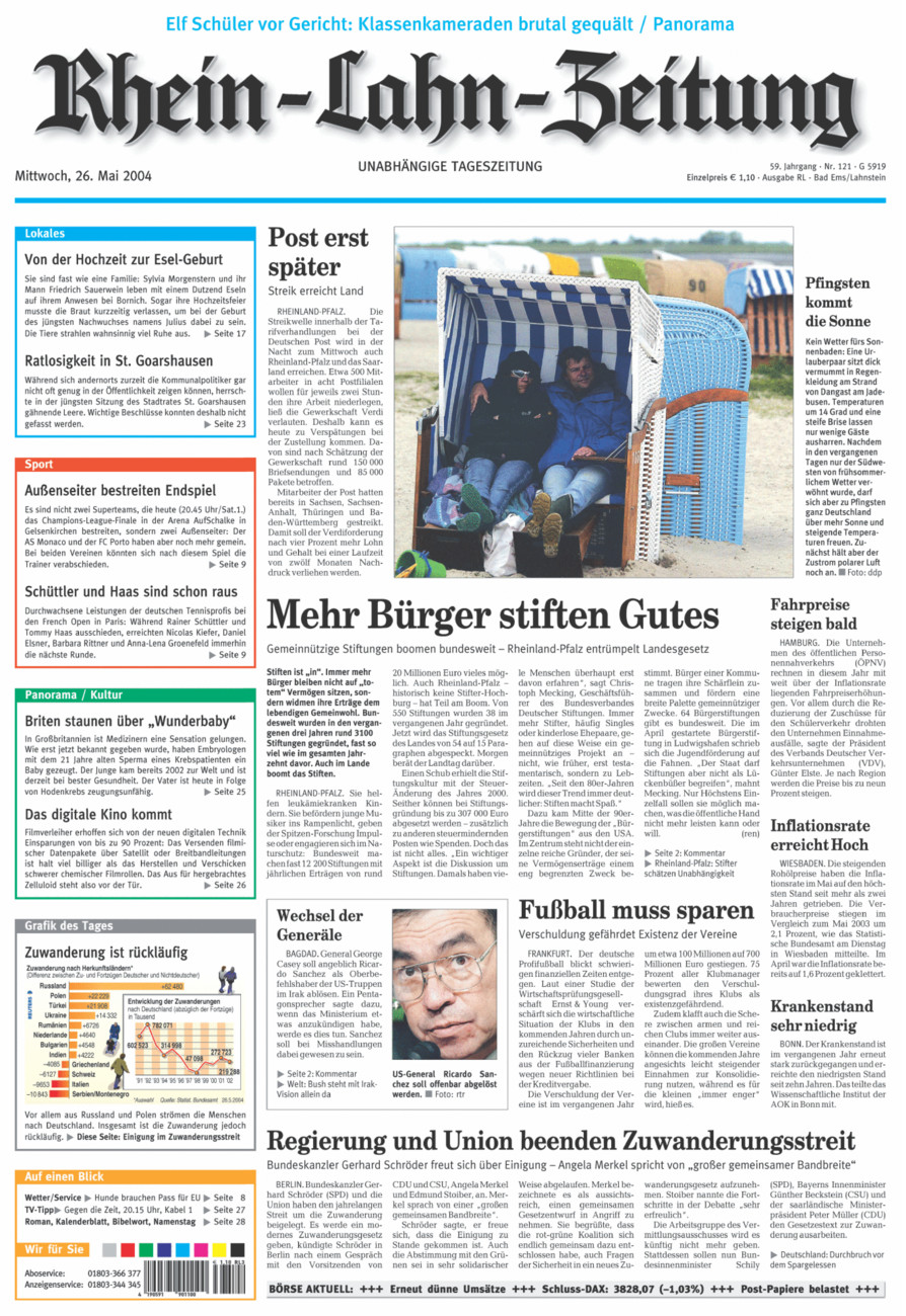 Rhein-Lahn-Zeitung vom Mittwoch, 26.05.2004