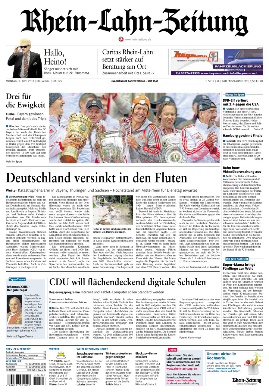 Rhein-Lahn-Zeitung vom Montag, 03.06.2013