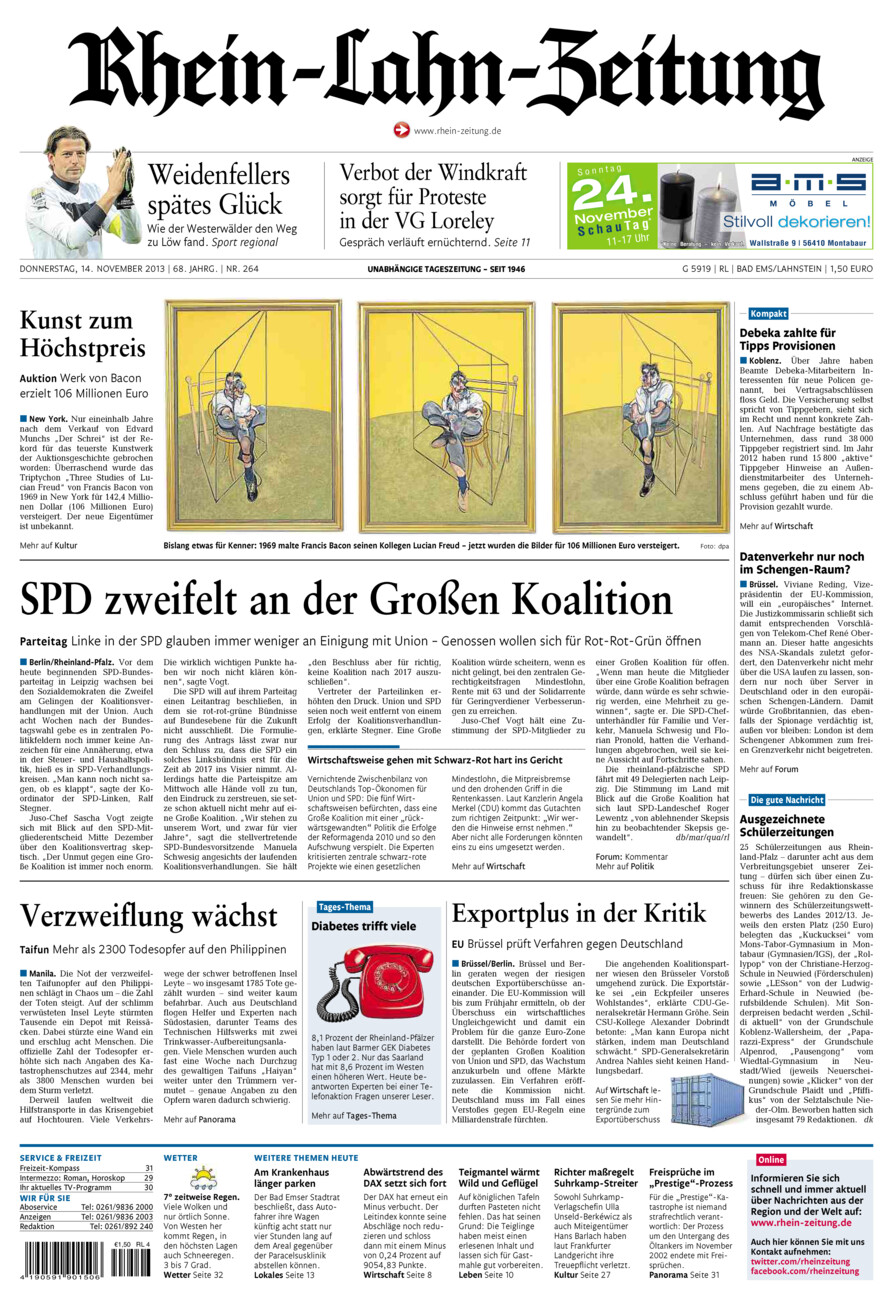 Rhein-Lahn-Zeitung vom Donnerstag, 14.11.2013