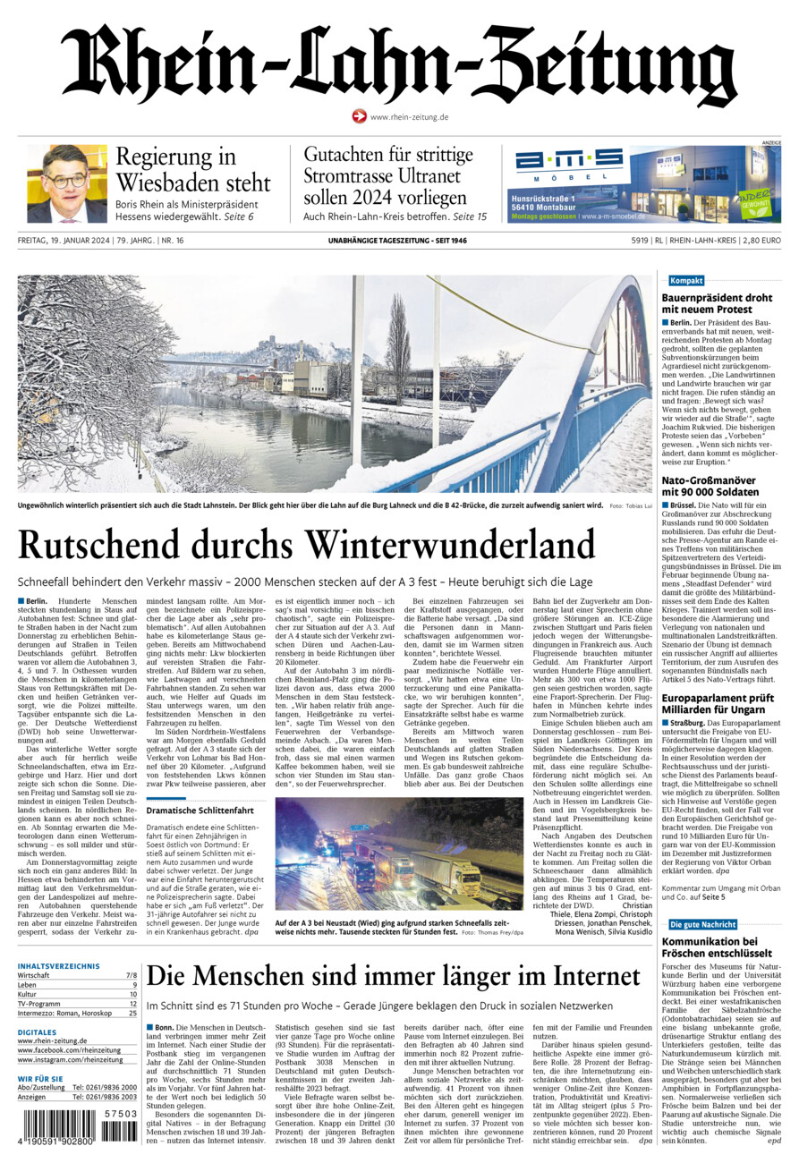 Rhein-Lahn-Zeitung vom Freitag, 19.01.2024