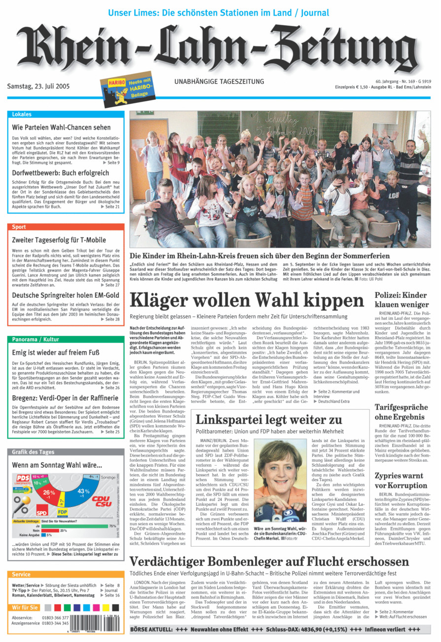 Rhein-Lahn-Zeitung vom Samstag, 23.07.2005