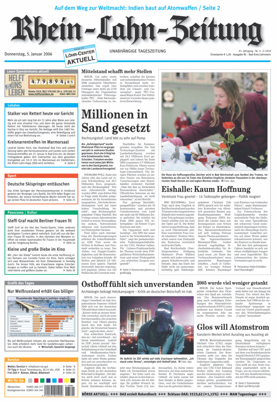 Rhein-Lahn-Zeitung vom Donnerstag, 05.01.2006
