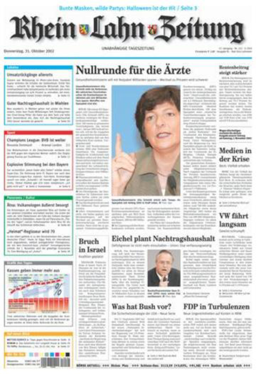 Rhein-Lahn-Zeitung vom Donnerstag, 31.10.2002