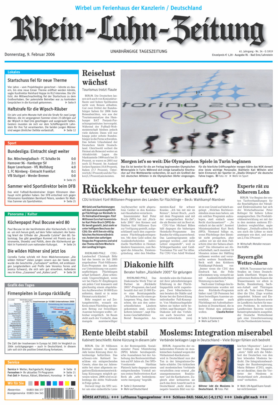 Rhein-Lahn-Zeitung vom Donnerstag, 09.02.2006