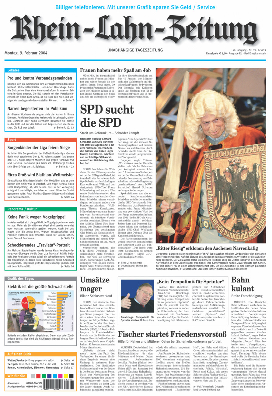Rhein-Lahn-Zeitung vom Montag, 09.02.2004