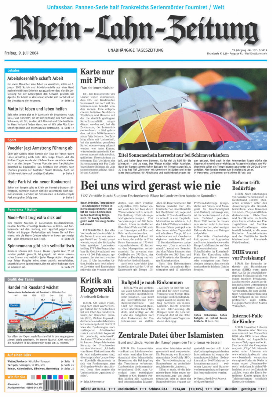 Rhein-Lahn-Zeitung vom Freitag, 09.07.2004