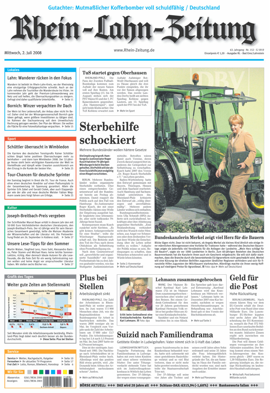 Rhein-Lahn-Zeitung vom Mittwoch, 02.07.2008