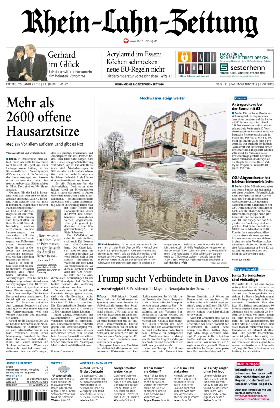 Rhein-Lahn-Zeitung vom Freitag, 26.01.2018