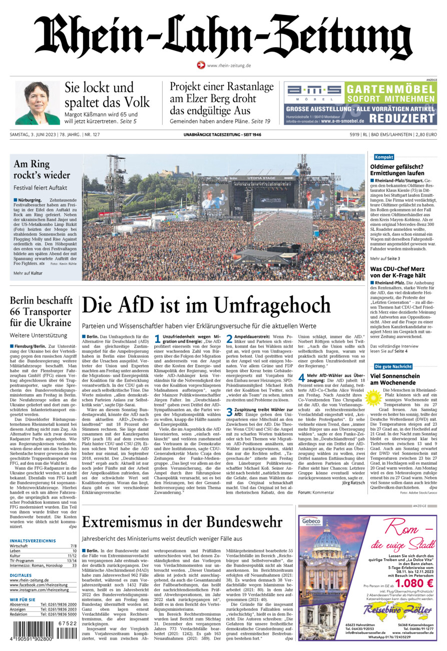 Rhein-Lahn-Zeitung vom Samstag, 03.06.2023