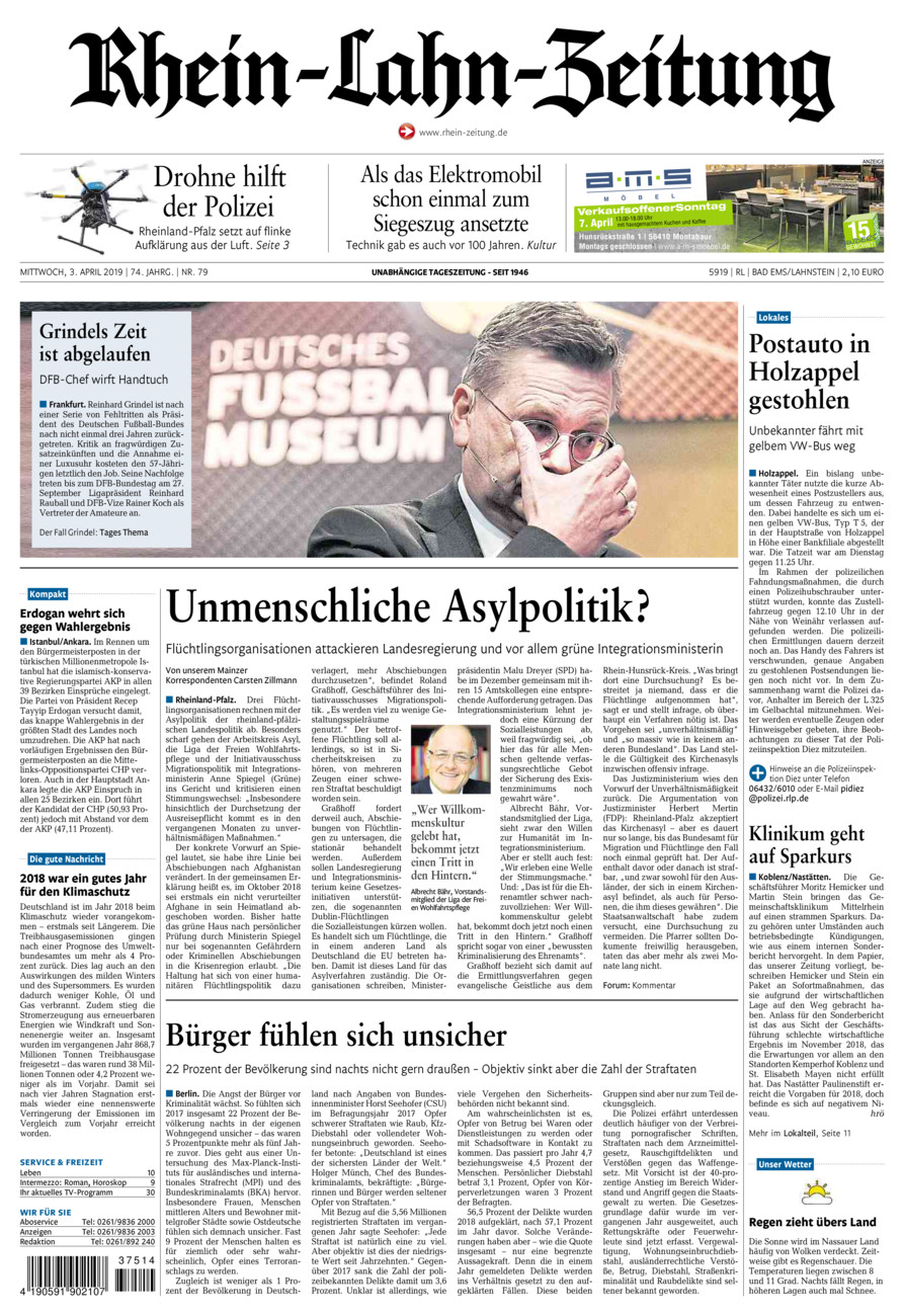 Rhein-Lahn-Zeitung vom Mittwoch, 03.04.2019