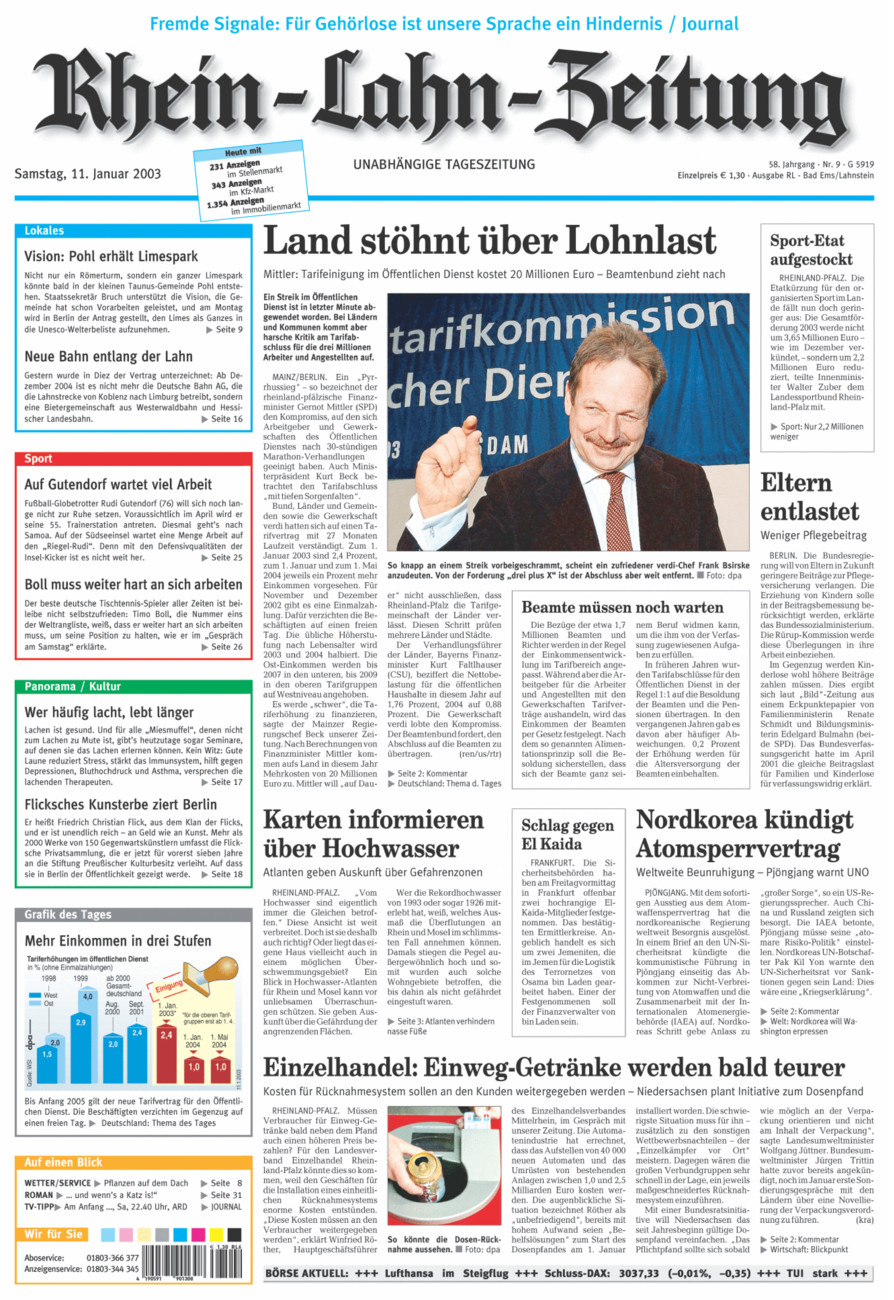 Rhein-Lahn-Zeitung vom Samstag, 11.01.2003