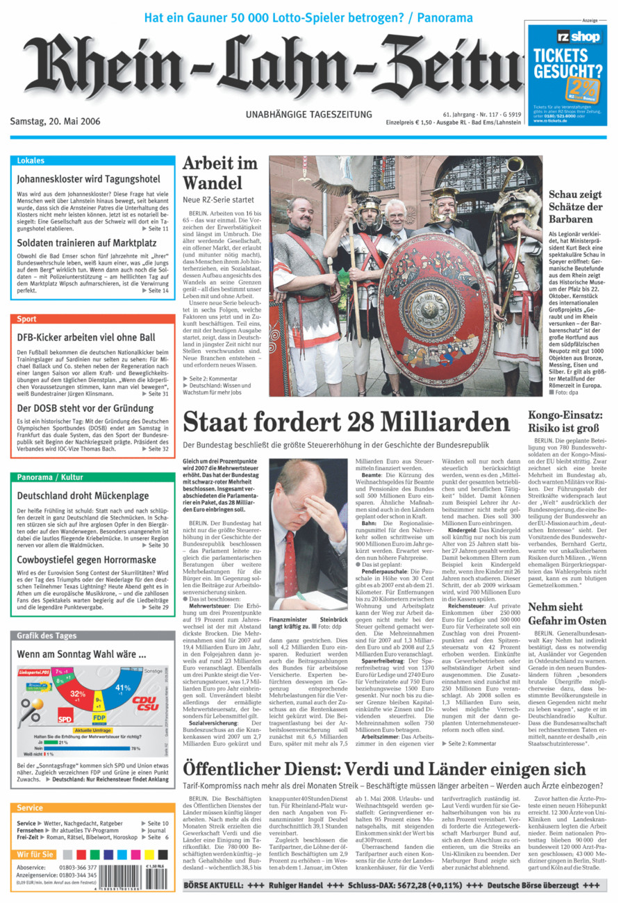 Rhein-Lahn-Zeitung vom Samstag, 20.05.2006