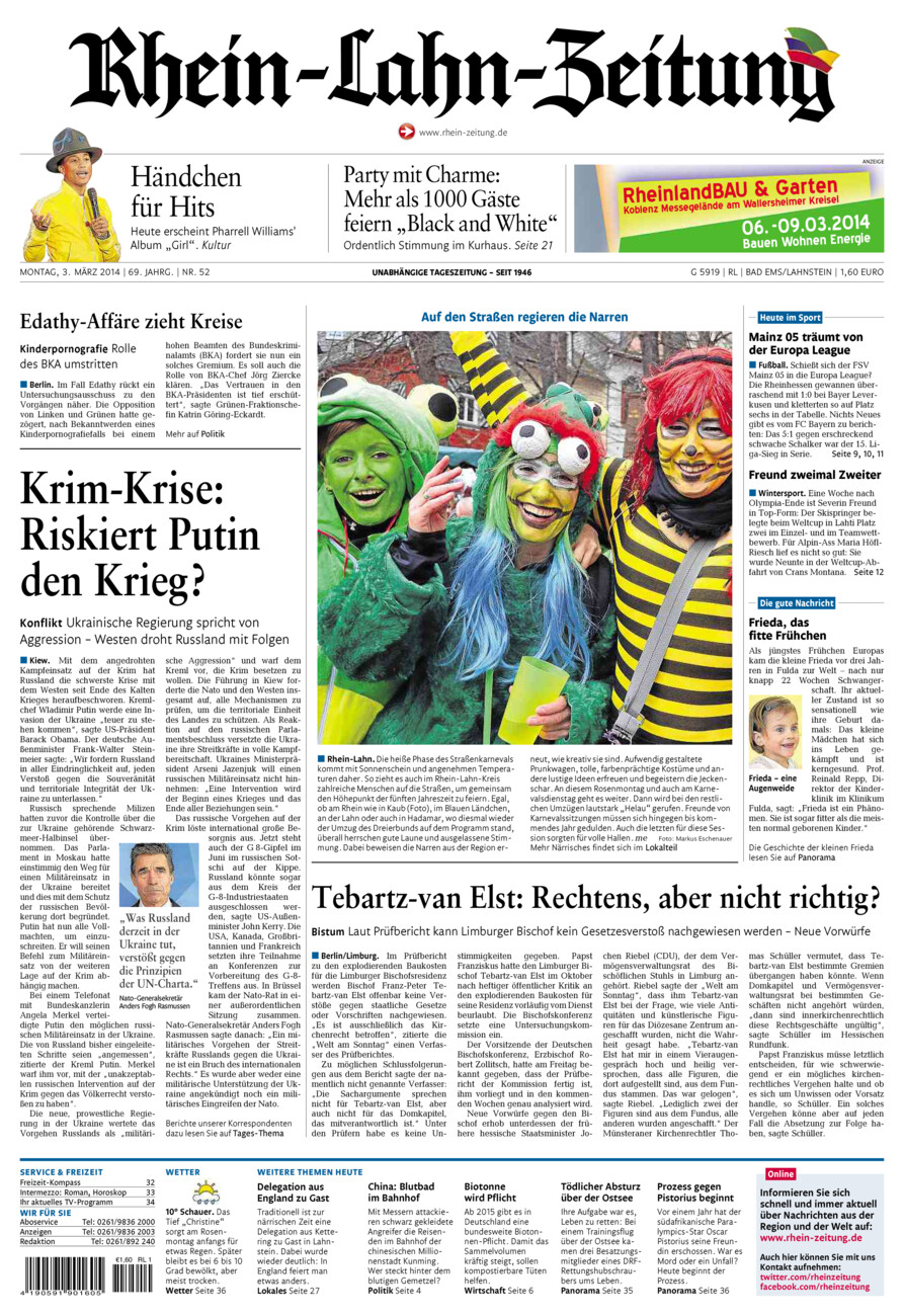 Rhein-Lahn-Zeitung vom Montag, 03.03.2014