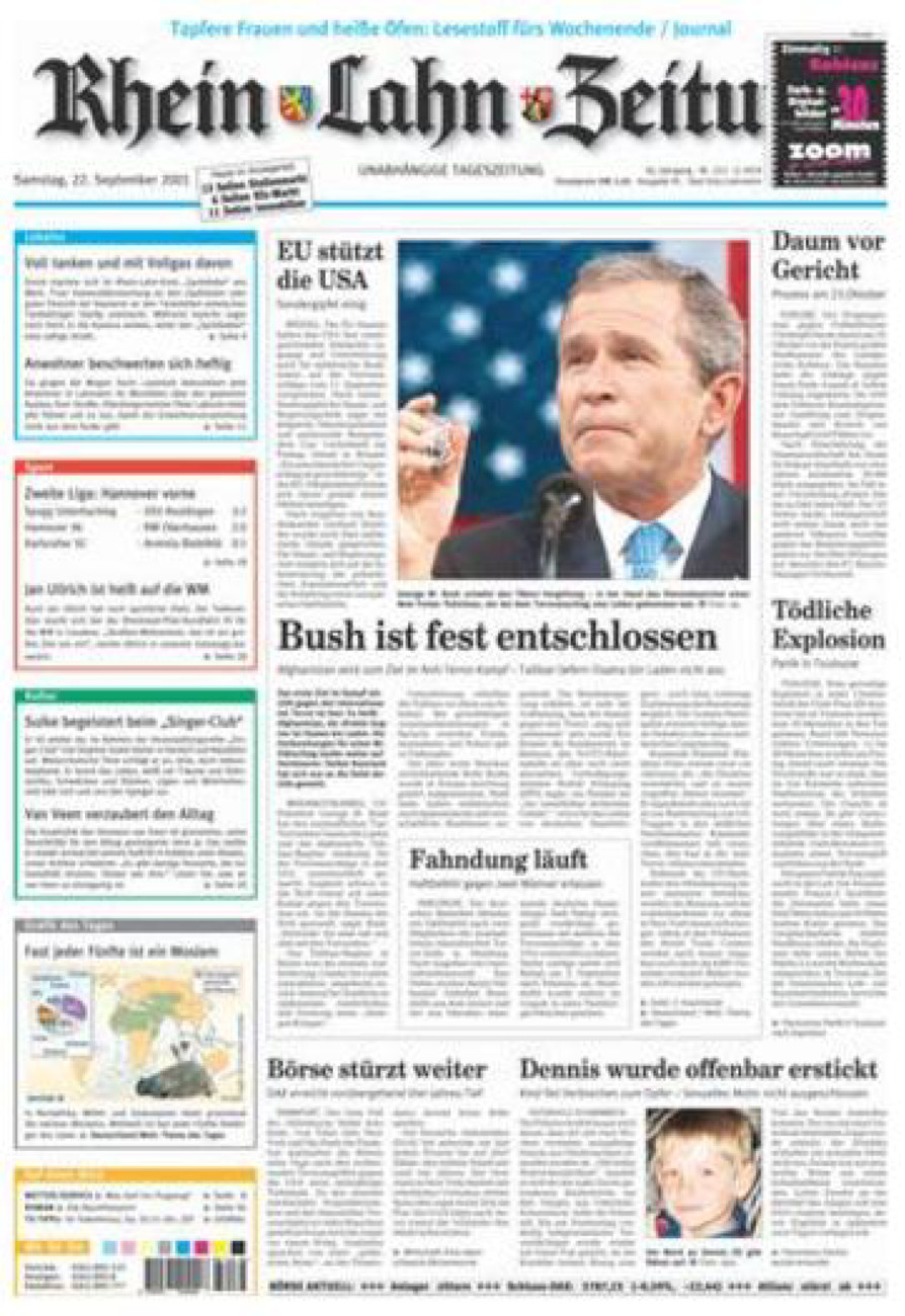Rhein-Lahn-Zeitung vom Samstag, 22.09.2001