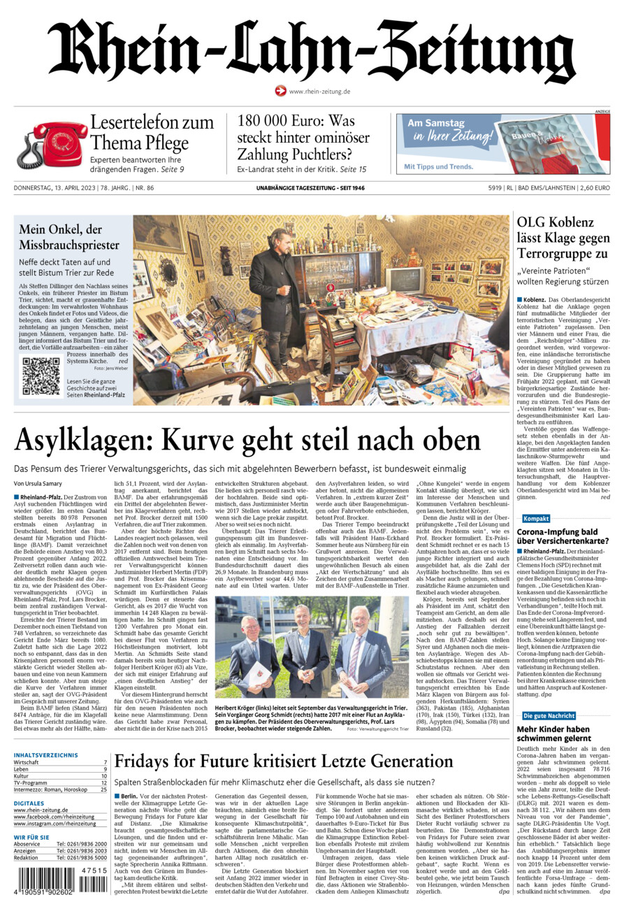 Rhein-Lahn-Zeitung vom Donnerstag, 13.04.2023