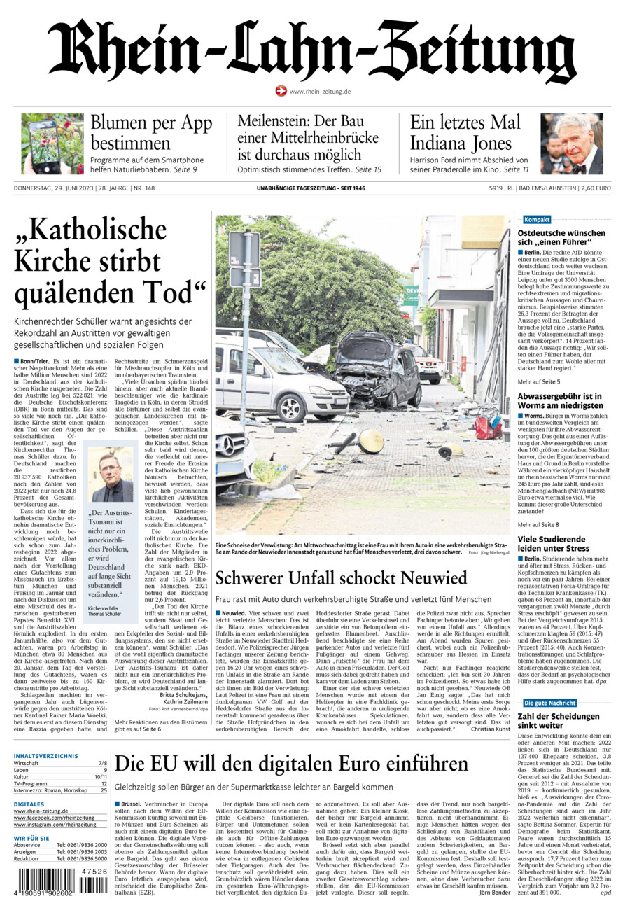 Rhein-Lahn-Zeitung vom Donnerstag, 29.06.2023