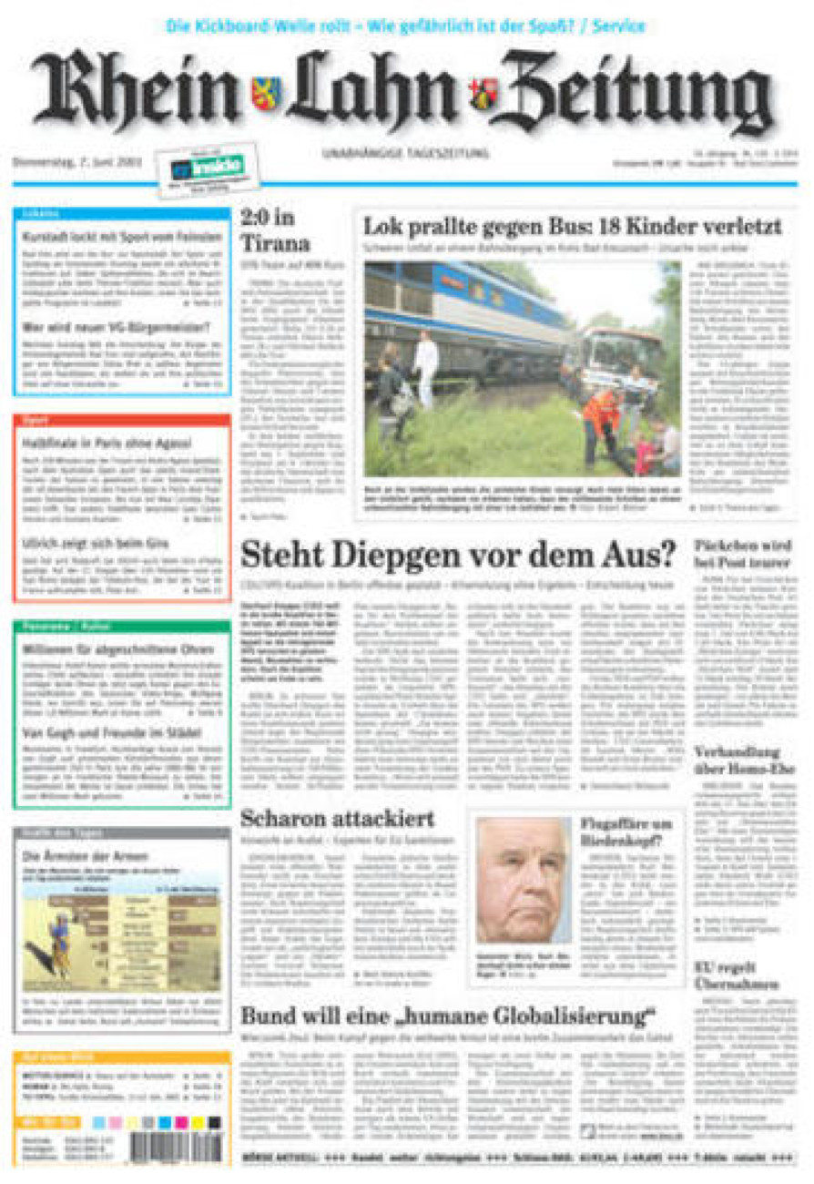Rhein-Lahn-Zeitung vom Donnerstag, 07.06.2001