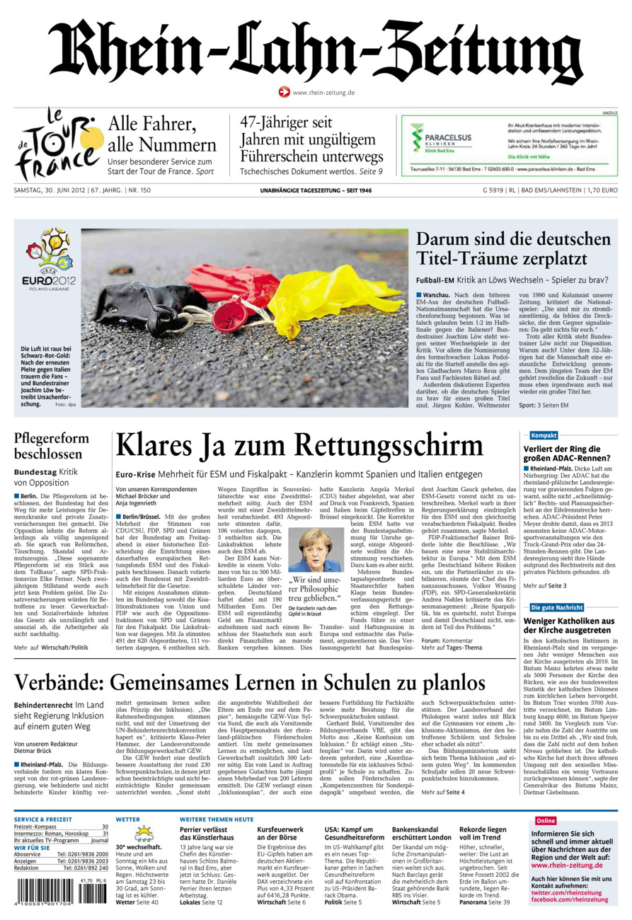 Rhein-Lahn-Zeitung vom Samstag, 30.06.2012