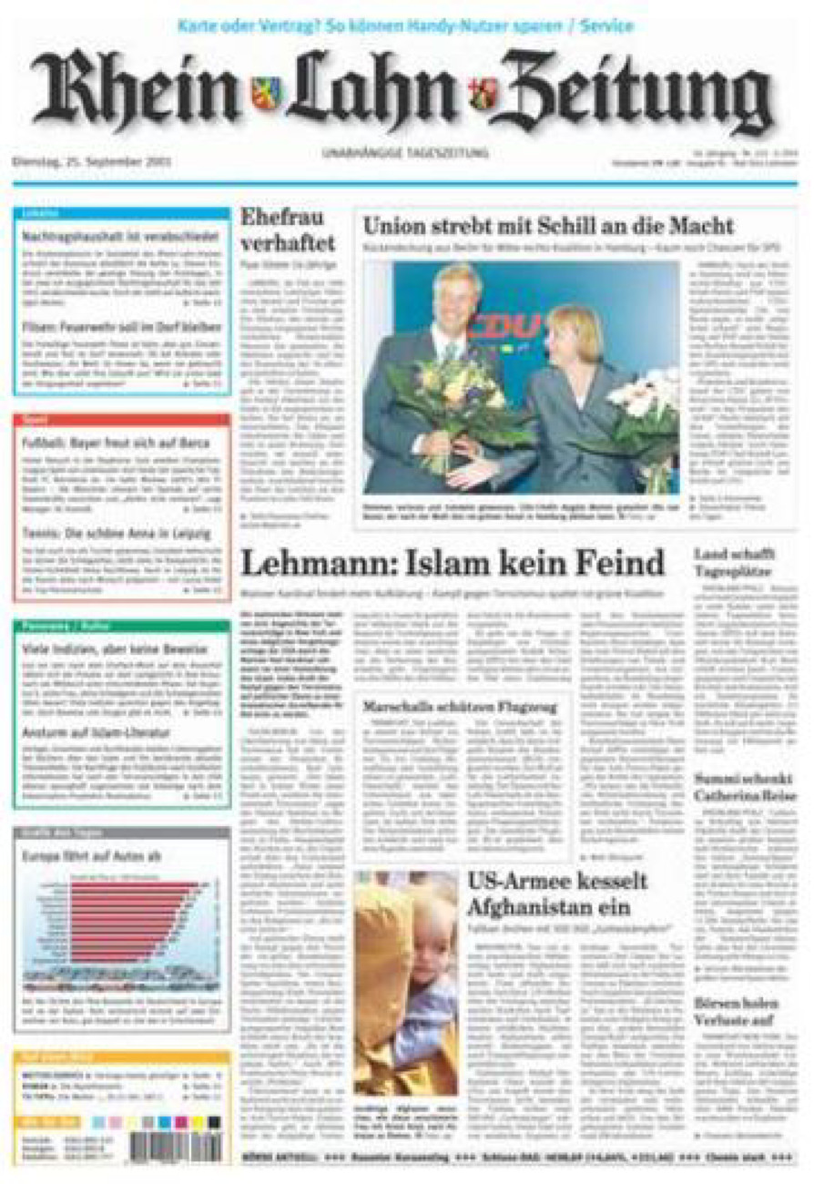 Rhein-Lahn-Zeitung vom Dienstag, 25.09.2001