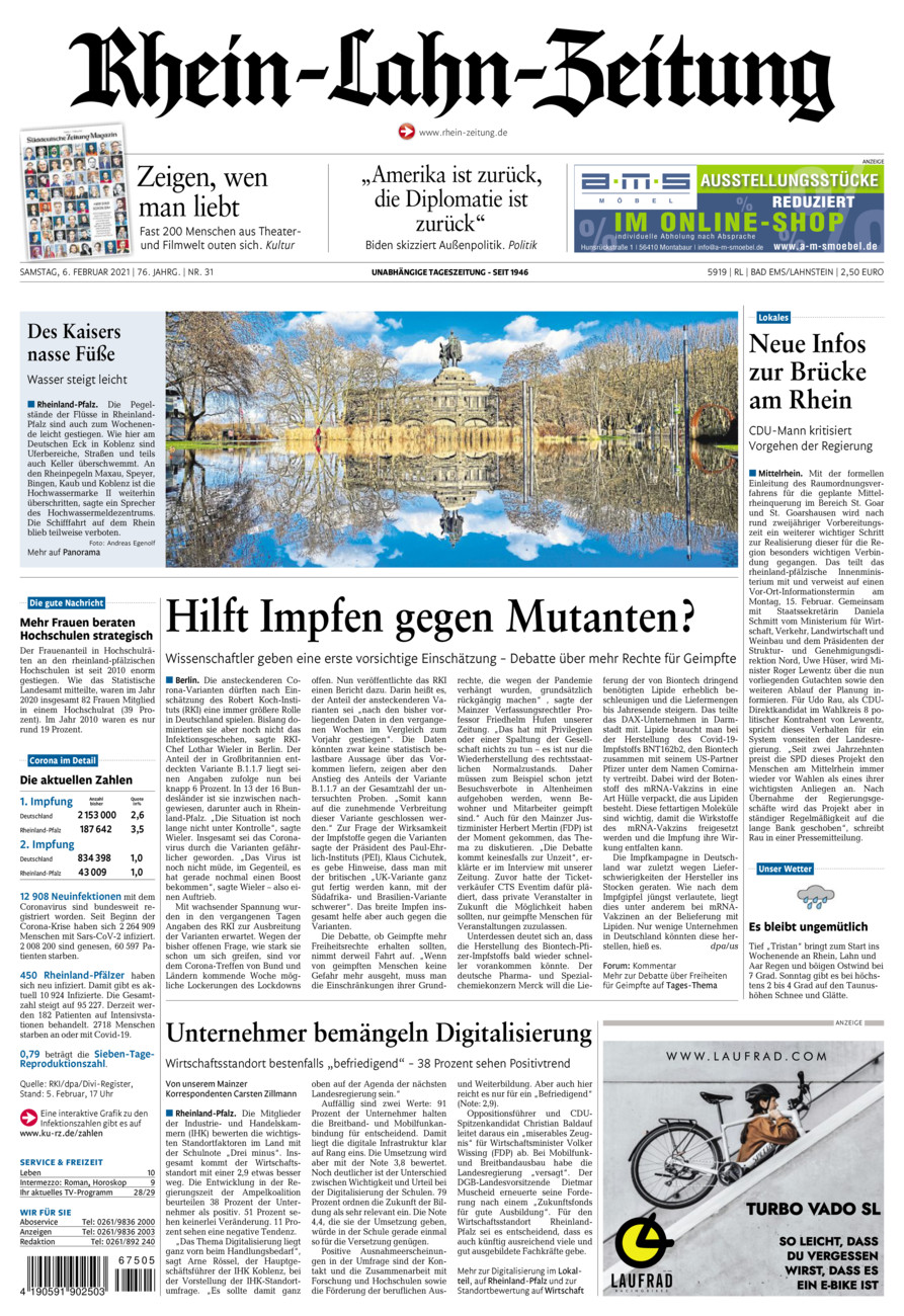 Rhein-Lahn-Zeitung vom Samstag, 06.02.2021