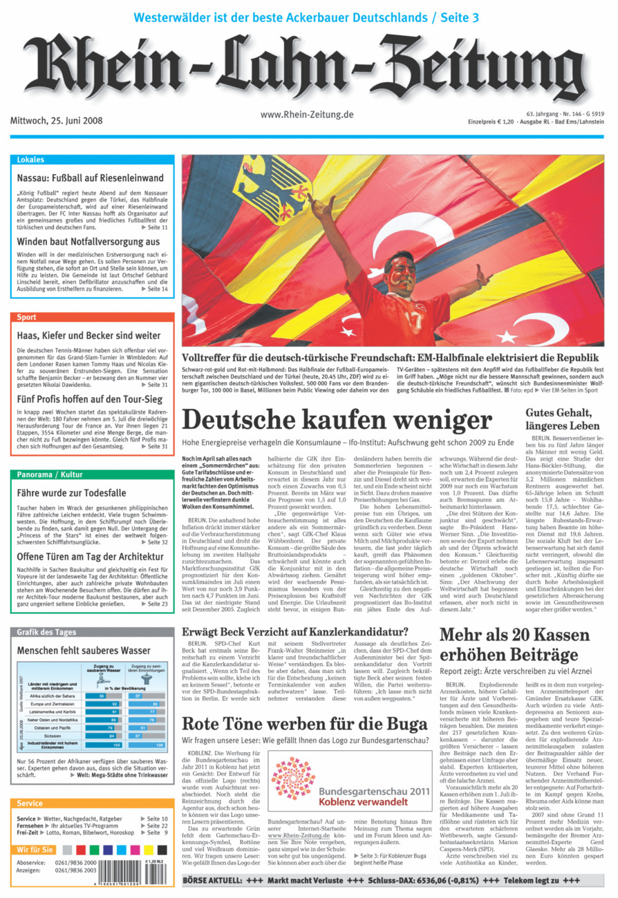 Rhein-Lahn-Zeitung vom Mittwoch, 25.06.2008